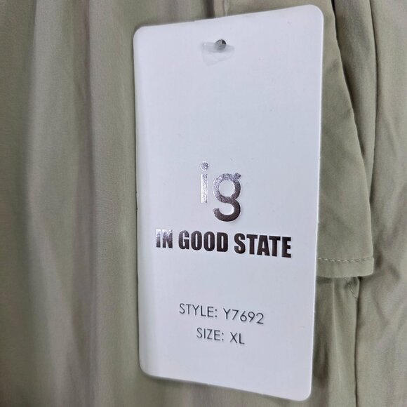 Mens In Good State Beige Cargo Jogger Pants Nylon Spandex Blend Lightweight XL - Picture 2 of 9